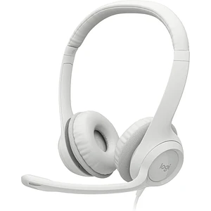 Audífonos con Micrófono Logitech H390, Micrófono c/ Supresión de Ruido, Blanco Crudo