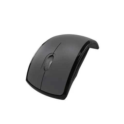 Mouse inalámbrico plegable de tres botones Klip Xtreme Lightflex KMW-375BK, Ergonómico, Gris 1
