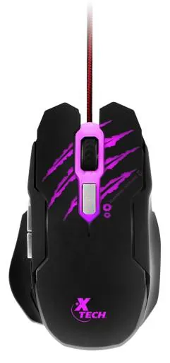 Mouse Óptico Xtech XTM-610, 6 Botones, 3200DPI, Wired, USB, Negro con Iluminación 1