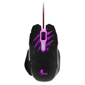Mouse Óptico Xtech XTM-610, 6 Botones, 3200DPI, Wired, USB, Negro con Iluminación