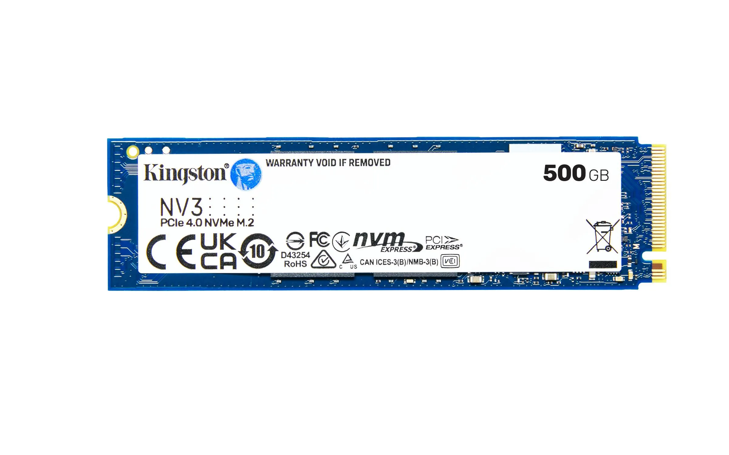 Unidad SSD Kingston NV3, 500GB, M.2 2280, NVMe PCIe 4.0 x4, Lectura 6000MB/s Escritura 5000MB/s 1