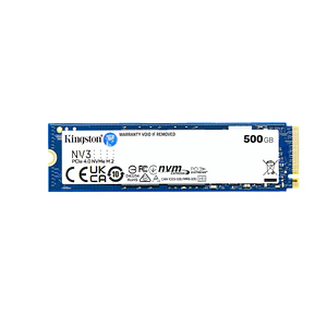 Unidad SSD Kingston NV3, 500GB, M.2 2280, NVMe PCIe 4.0 x4, Lectura 6000MB/s Escritura 5000MB/s