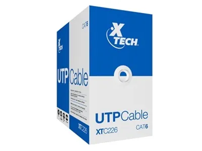 Caja cable UTP CAT6 305 metros 24AWG color gris CCA Xtech 1