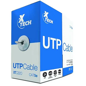 CAJA CABLE UTP CAT 5E GRiS DE 305 MTS CCA 24AWG XTECH