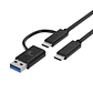 Cable Adaptador 2 en 1 USB-C a USB-C con Dongle USB-A XTC-532 - Miniatura 1