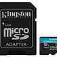Tarjeta de Memoria MicroSDXC Kingston 128GB Canvas Go! Plus, Lectura 170MB/s, Escritura 90MB/s - Miniatura 1