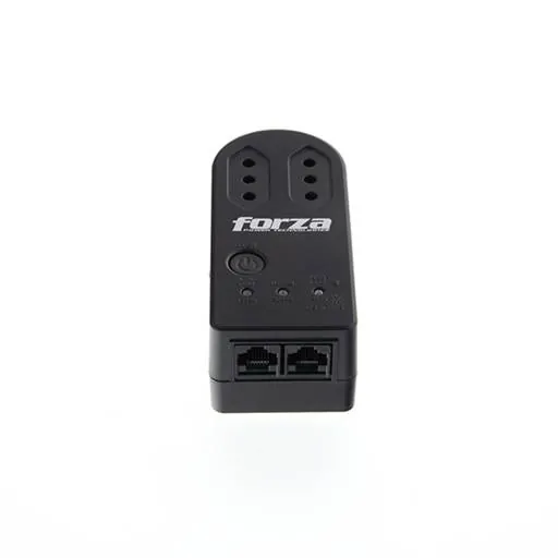 Protector de Voltaje Forza 900J/1500W, 2 Tomas de Corriente, Giro de 350°, RJ45-220V, Negro 1