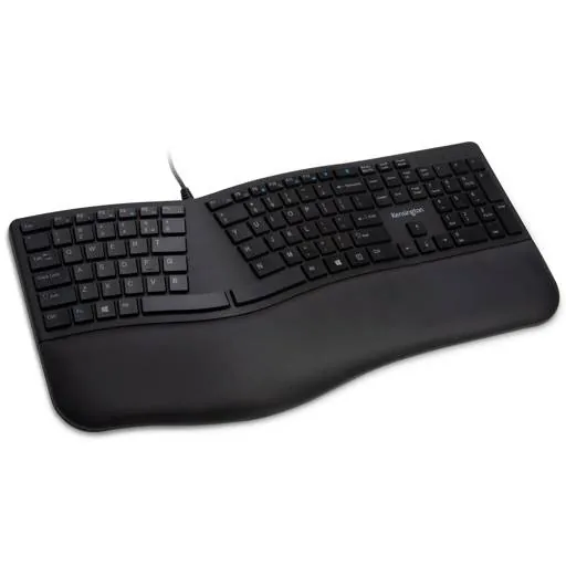 Teclado Ergonómico Kensington Pro Fit, Teclas Silenciosas, Inclinación Ajustable, Negro 1