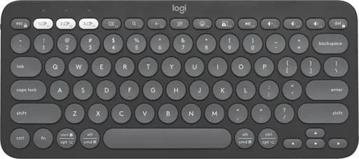 Teclado Bluetooth® Pebble Keys 2 K380s, Estilizado y minimalista con teclas personalizables, Grafito 1