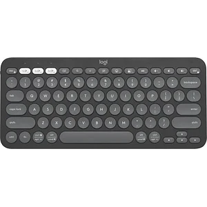Teclado Bluetooth® Pebble Keys 2 K380s, Estilizado y minimalista con teclas personalizables, Grafito