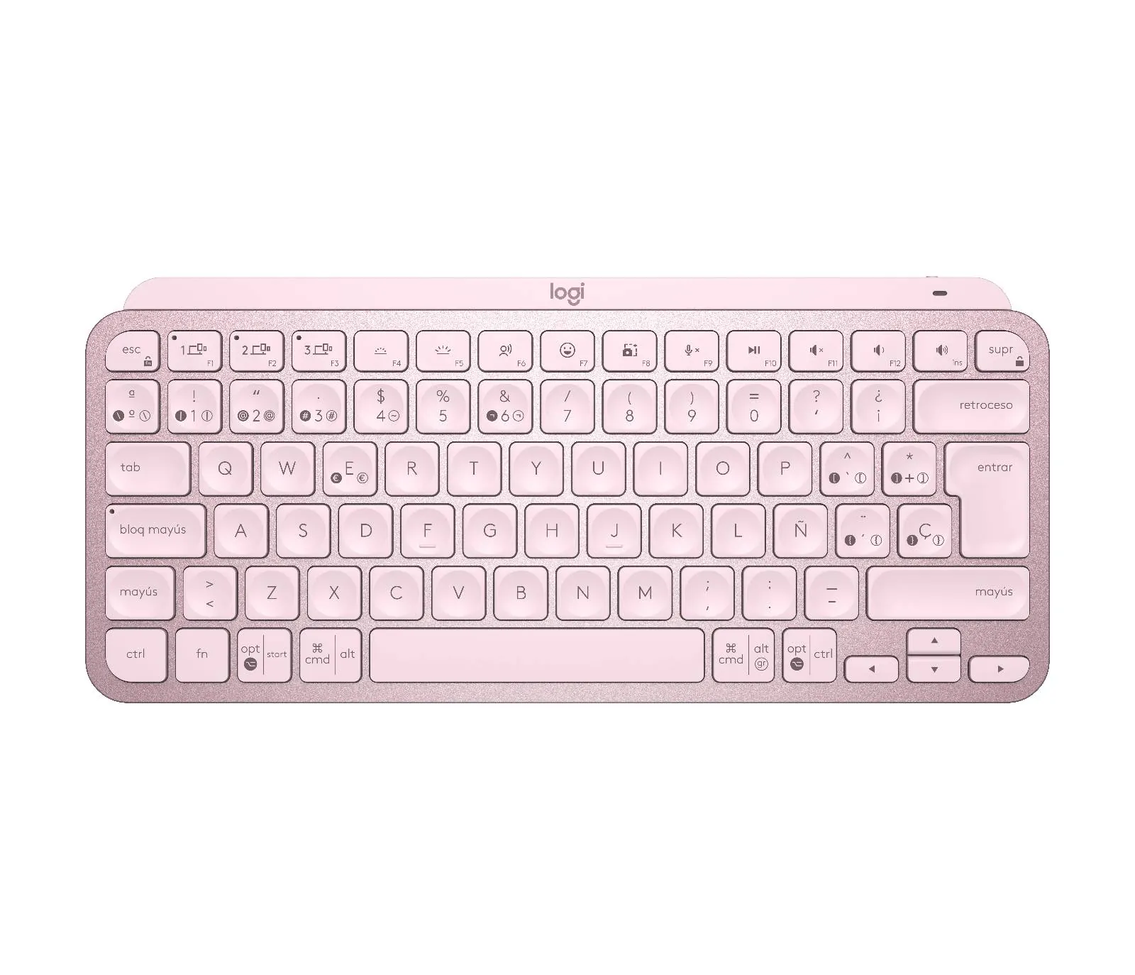 Teclado Inalámbrico Logitech MX Keys Mini, Bluetooth 5.0, 2.4GHz, USB-C, Rosado, Español 1