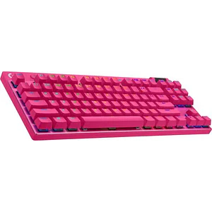 Teclado Gamer Inalámbrico Logitech PRO X TKL LIGHTSPEED, Mecánico, Switch GX Brown, Inglés, Magenta