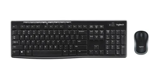 Kit Combo Teclado y Mouse Inalámbrico Logitech MK270, USB, Negro 1
