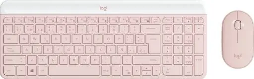 Kit de Teclado y Mouse Wireless Slim Combo MK470, 2.4GHz, USB, Rosado 1