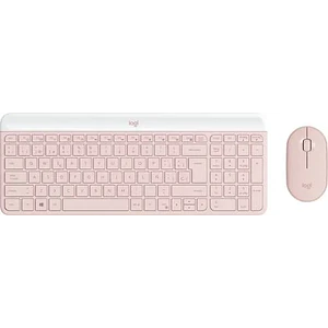 Kit de Teclado y Mouse Wireless Slim Combo MK470, 2.4GHz, USB, Rosado