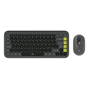 Kit Teclado y Mouse Inalámbricos Logitech POP Icon Combo - Grafito y Verde Español (QWERTY)