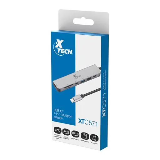 Hub Multipuerto Xtech 7 en 1 XTC-571 con Conexión USB-C® 1