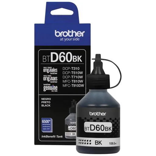 Botella de Tinta Original Brother BT-D60BK, Negro 1