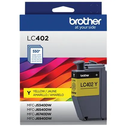 Cartucho de Tinta Original Brother LC402YS, Rendimiento 550 Páginas, Amarillo 1