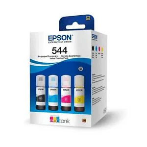 Pack de 4 Botellas de Tinta Original Epson T544520, 70 ml, Negro-Cian-Magenta-Amarillo