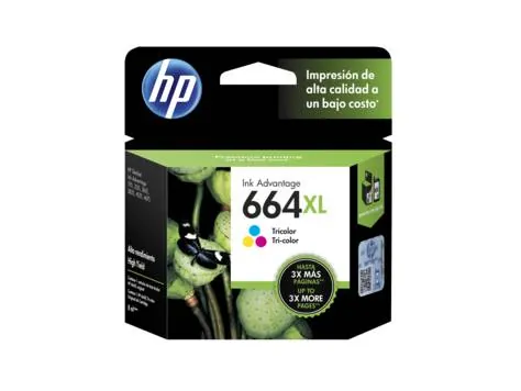 Cartucho original de tinta tricolor de alto rendimiento HP 664XL Advantage (F6V30AL) 1