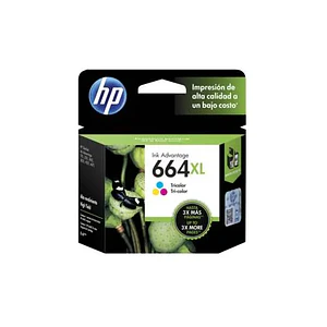 Cartucho original de tinta tricolor de alto rendimiento HP 664XL Advantage (F6V30AL)