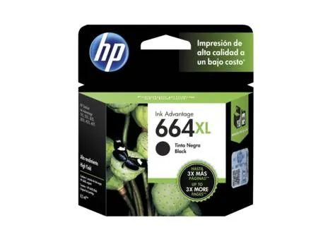 Cartucho original de tinta negra de alto rendimiento HP 664XL Advantage (F6V31AL) 1