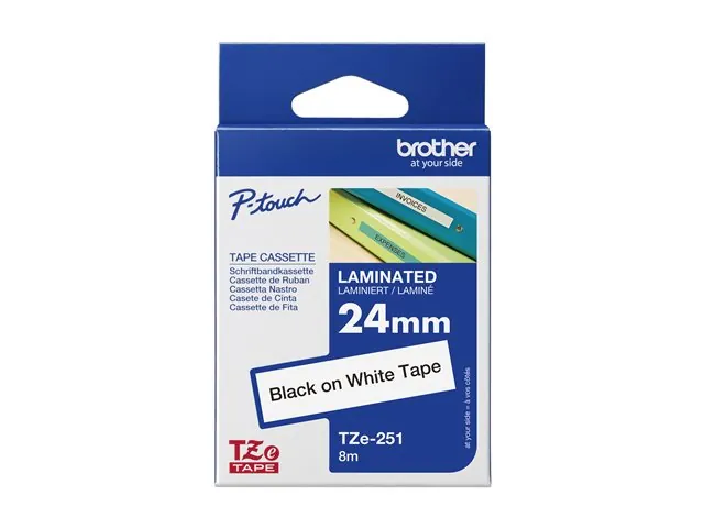 Cinta negro sobre blanco de 24mm (0,94