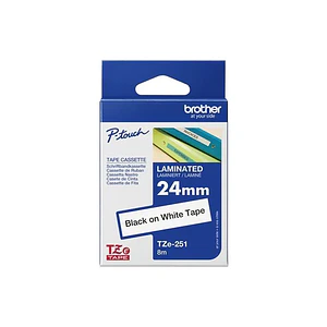 Cinta negro sobre blanco de 24mm (0,94