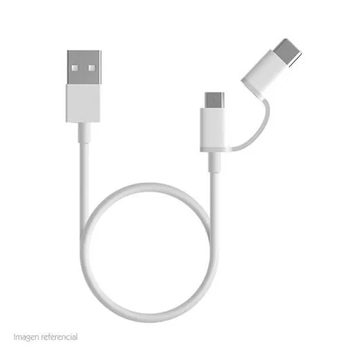 Cable USB Xiaomi Mi 2-in-1, Kit de cable, USB 2.4 A, 1 metro, Color blanco 1