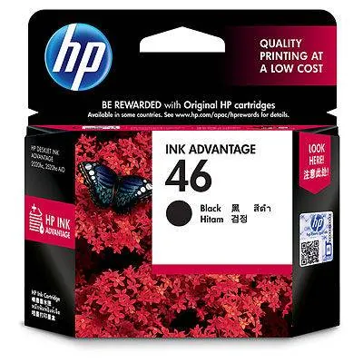Cartucho original de tinta negra HP 46 Advantage (CZ637AL) 1