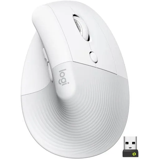 Mouse Ergonómico Logitech Lift, 6 Botones, 4000DPI, Bluetooth, White/Pale Grey 1
