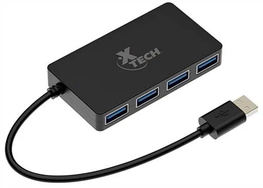 HUB Concentrador USB 3.0 de 4 puertos Xtech XTC-391, Velocidad de transferencia Hasta 5Gbps, 5V 1