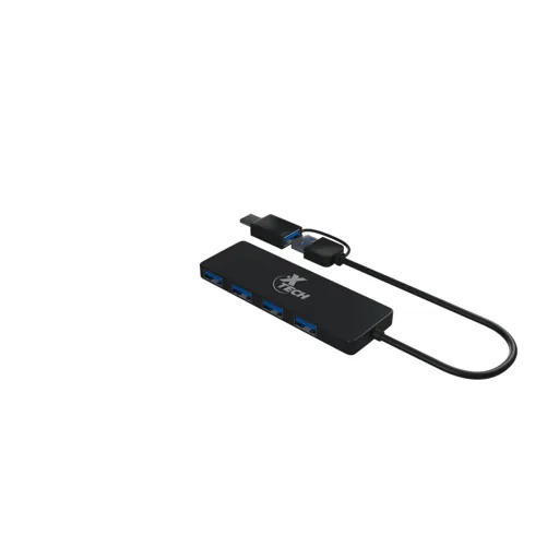 Hub USB de 4 Puertos Xtech XTC-390, USB 3.0, Entrada USB 3.0/USB-C, Black 1