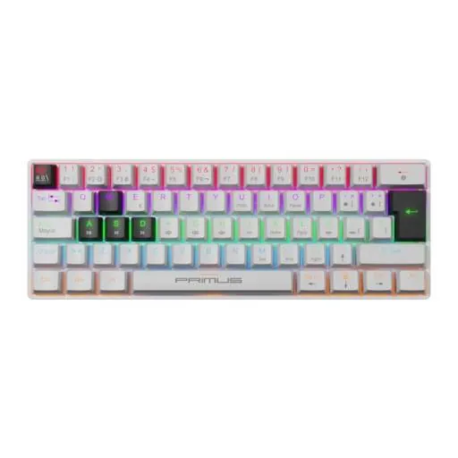 Teclado Mecánico Primus Ballista61T PKS-060W-S, 61 Teclas, Switches Red, Retroiluminación RGB, USB-C 1
