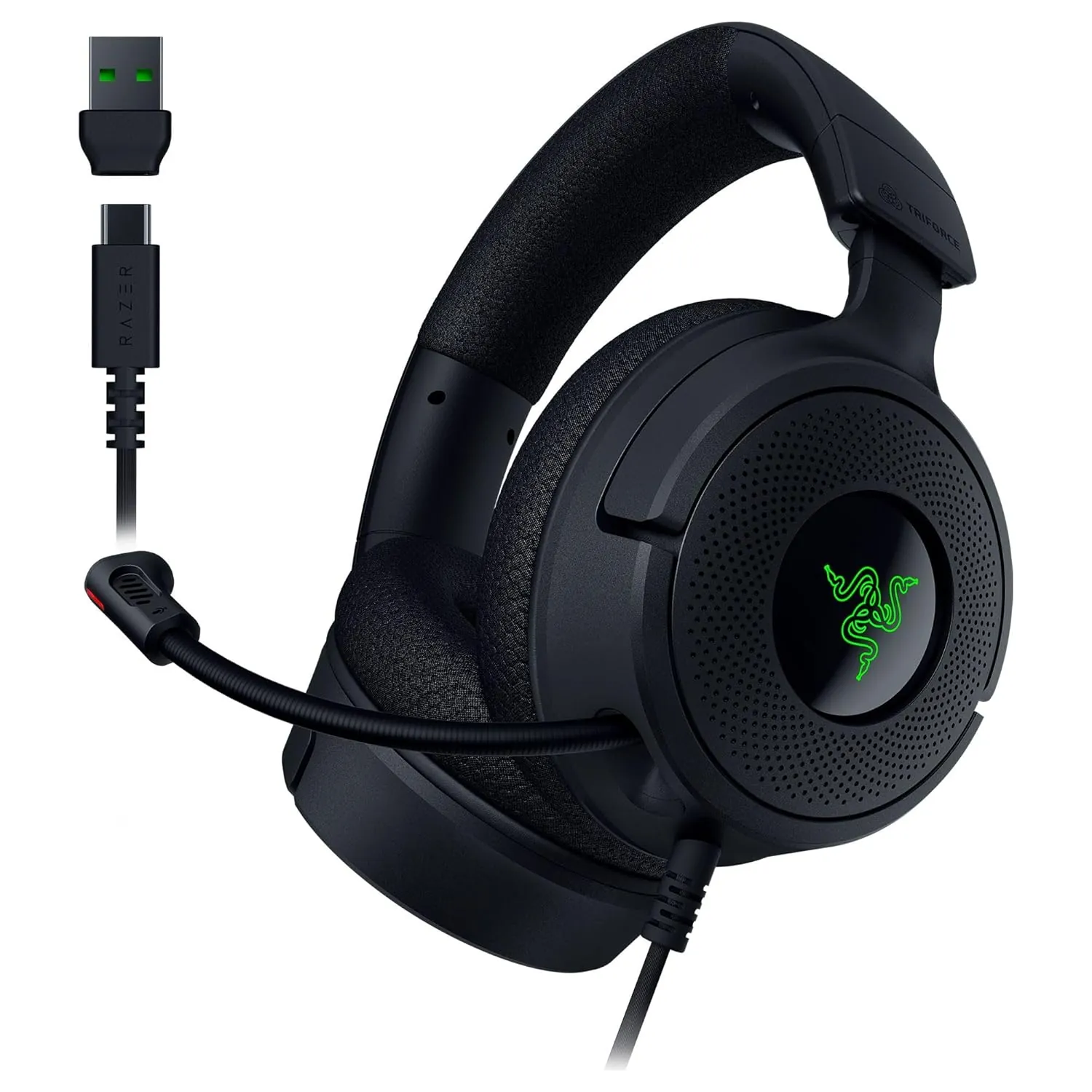 Audífonos Gamer Razer Kraken V4 X, 7.1, Micrófono retráctil, USB-C, Color Negro 1