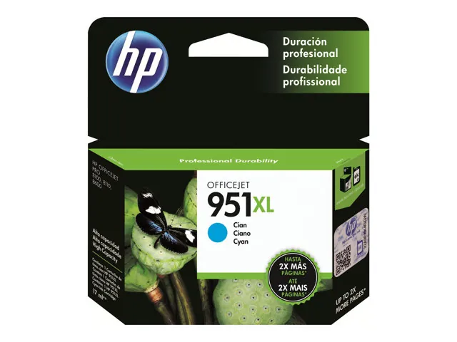 Cartucho de Tinta Original HP 951XL (CN046AL) Cian de alto rendimiento 1
