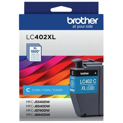 Cartucho de Tinta Original Brother LC402XLMS, Rendimiento 1500 Páginas, Cian 1