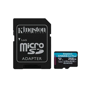 Memoria microSD Kingston Canvas Go! Plus 256GB microSD V30 + Adaptador SD