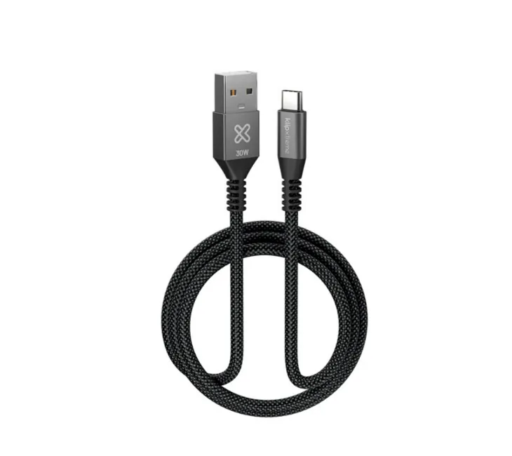 Cable Trenzado USB-A a USB-C Klip Xtreme PowerGo 050 30W 1M 1