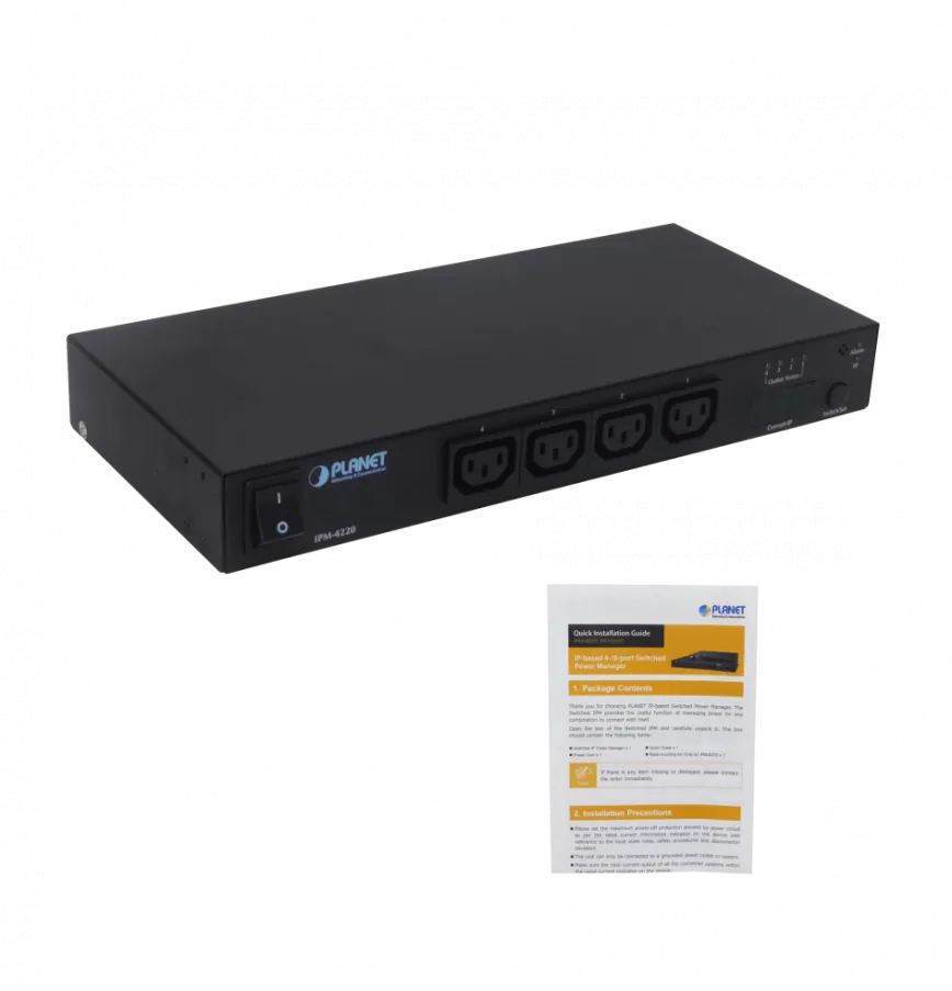 PDU PLANET  1-inC20 4-outC13 1-LAN-control-IP mide-Amp noRack USB 2-COM 1
