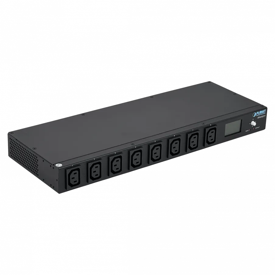 PDU PLANET  1-in-C20 8-out-C13 1-LAN-control-IP Temp/Humed/Amp 2-COM 1