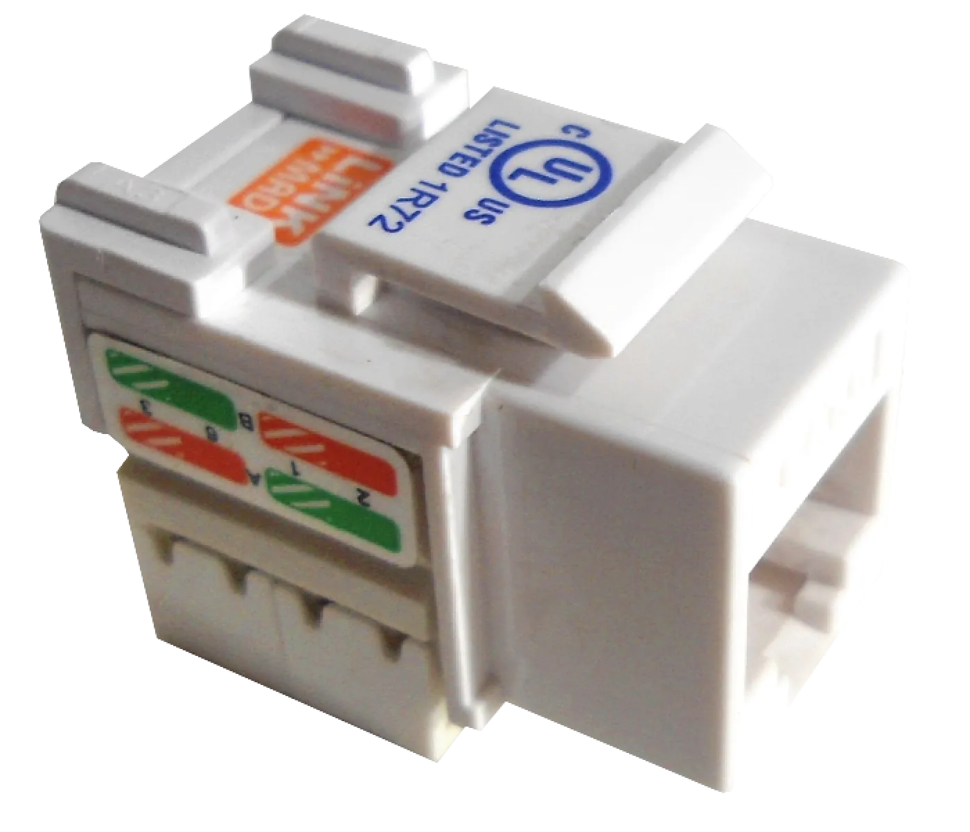 Modulo Blanco Cat6 U/UTP Punchable Keystone Conector Hembra RJ45 1