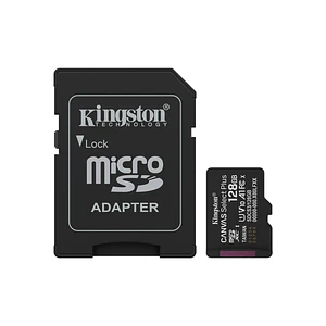 Tarjeta MicroSDXC 128GB Kingston SDCS3 Canvas Select Plus 100MB/s Clase 10 A1 + Adaptador SD
