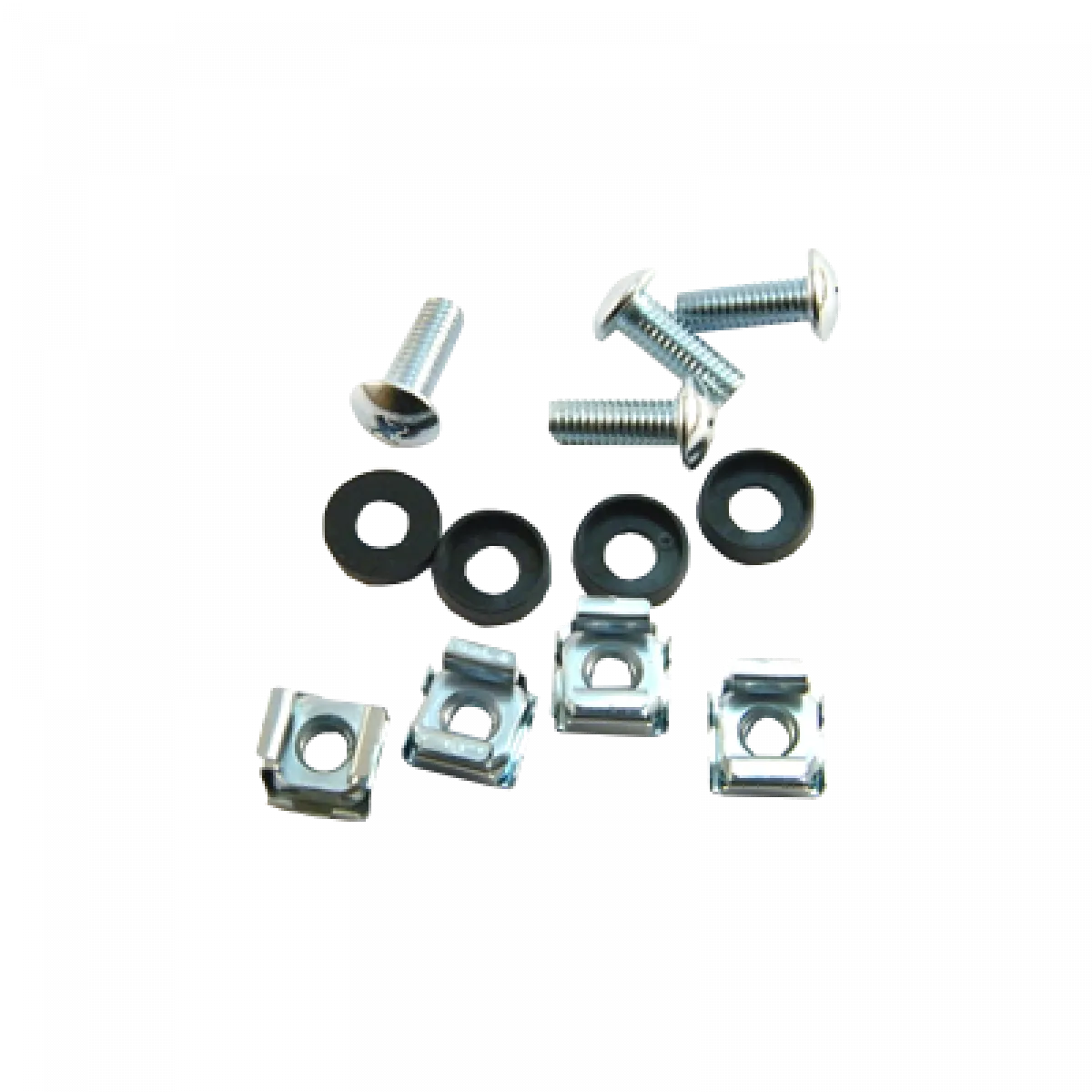 Kit 4 Tornillos/Pernos y Tuercas Enjauladas para Rack 10p 19p 1