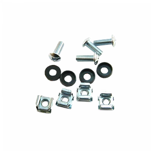 Kit 4 Tornillos/Pernos y Tuercas Enjauladas para Rack 10p 19p