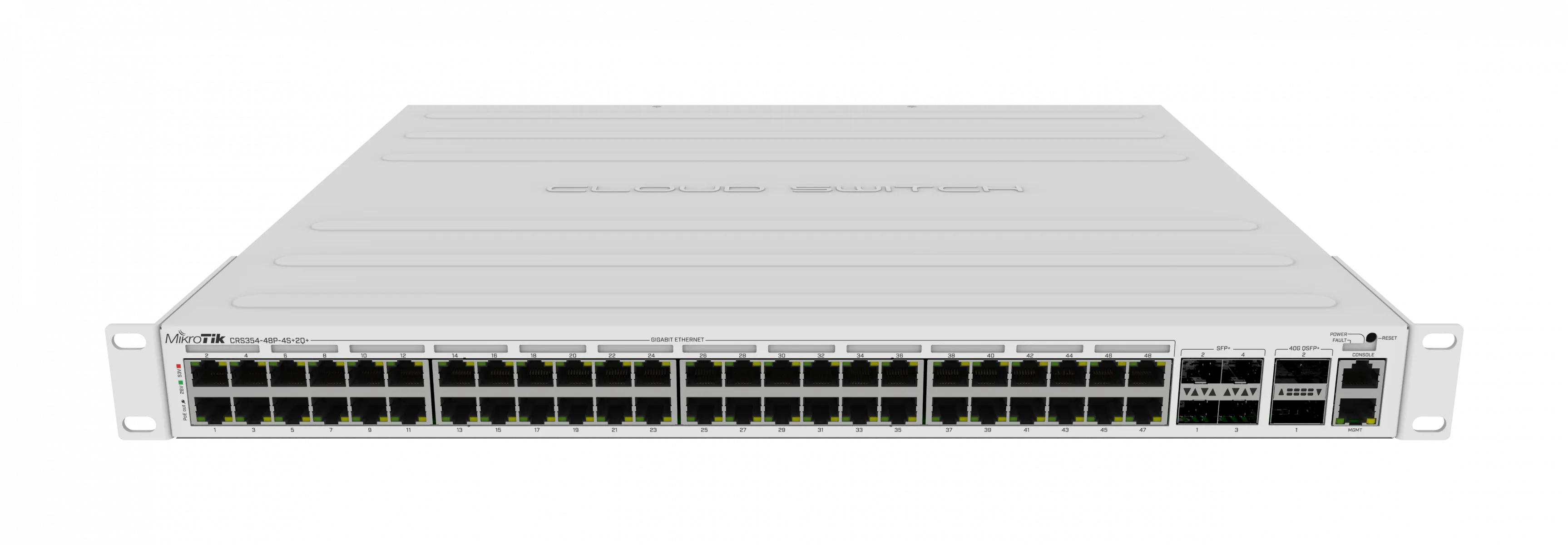 Switch MikroTik CRS354-48P-4S+2Q+RM, 48 Puertos 1G PoE, 4-SFP+10G, 2-QSFP+40G, PSU 1