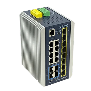Switch PLANET 8-1000-PoE+ 8-SFP-2.5G 4-SFP-10G Riel-DIN Switch Indust req-48V