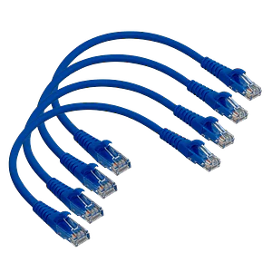Pack x4 Cable Patch LINKMADE Cat6 Azul 30cm LSZH Inyectado Multifilar
