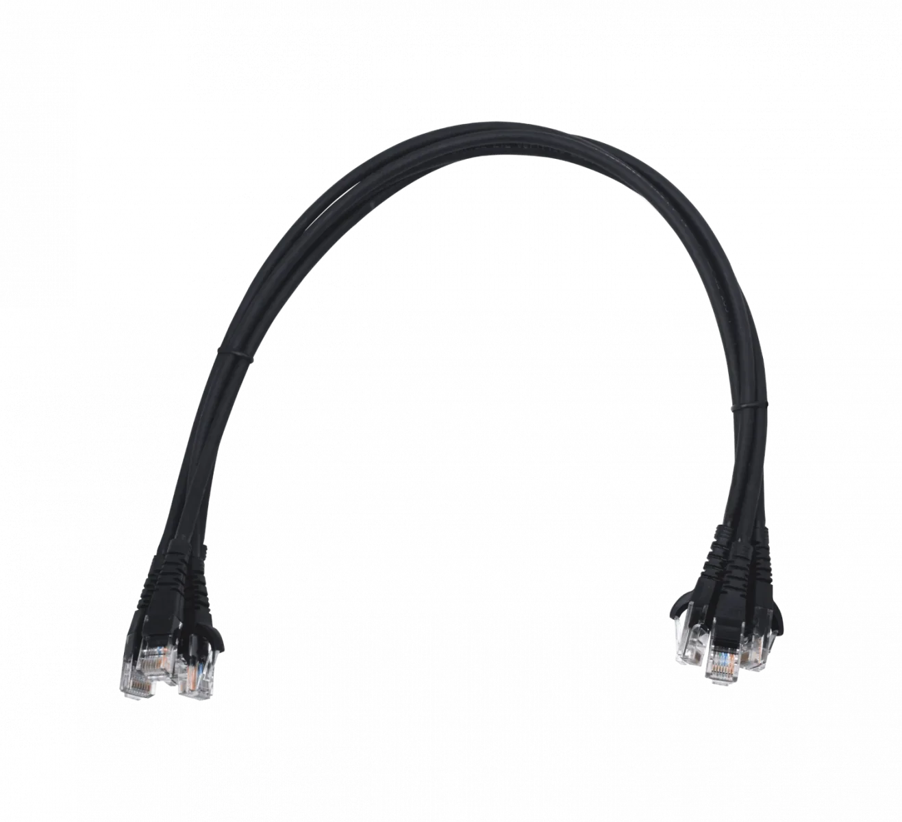 Pack x4 Cable Patch LINKMADE Cat6 Negro 50cm LSZH Inyectado Multifilar 1